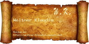 Weltner Klaudia névjegykártya