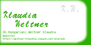 klaudia weltner business card